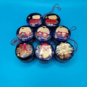 Mini caja de baratijas de paja de trigo adornos de Navidad casa de Papá Noel árbol bota campana 8 piezas - Imagen 1 de 22