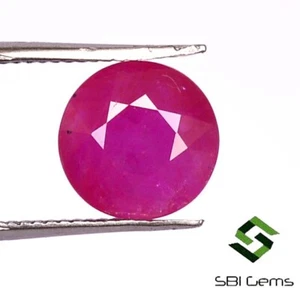 2.58 Cts Zertifiziert Natürliche Rubin Rund Schliff 8 MM Mosambik Faceted Locker - Bild 1 von 5