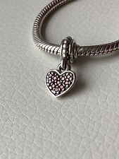 PANDORA HEART DANGLE CHARM AUTHENTIC - Red And Sterling Silver With Box