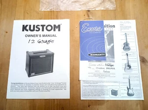 KUSTOM 12 Gauge guitar amplifier owner's manual +Extras! :-) *RARE - Picture 1 of 7