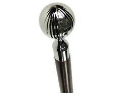 Walking Cane - Gold Men's straight formal cane with 3" high cap, black wood New