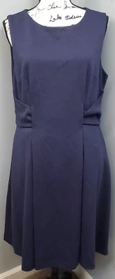 Vestido Vaina Donna Morgan Para Mujer Talla 14 Azul Marino Cinturón Sin Mangas Cremallera Trasera Foto 1 de 4