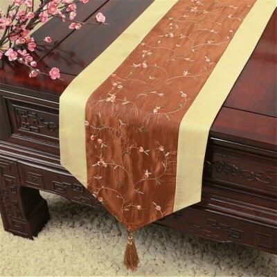 Table Runner Chinese Embroidery Retro Tablecloth Wedding Party Decor Modern - Image 1 of 4