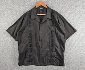 Gianni Vialli Vintage Men's Guayabera Cuban Panama Embroidered Button Shirt 2XL - Picture 1 of 10