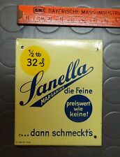 Sanella Margarine altes Blechschild Türschild um 1920