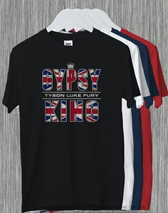 Tyson Fury The Gipsy King Boxer Boxing Champion United Kingdom Flag Gift T-Shirt - Picture 1 of 5