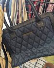 Vera Bradley Natalie Satchel  Blue Denim /Black Leather Purse Handbag 