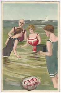 1910 Liebespaar in Badeanzügen wird vorgestellt, Fotograf & Kamera - Bild 1 von 2