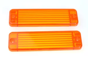 PAIR of NEW Amber Orange Indicator light lamp lenses for ARB Bullbars 135 x 38mm - Picture 1 of 5