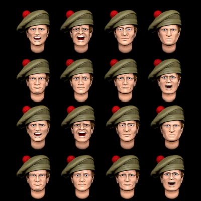 GARRISON MINIATURES WW2 Scots Heads in Bonnets X16 28mm Ideal For Conversions Kitbashing UNPAINTED