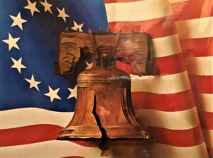 Vintage Telefonbuch Cover Kunst Freiheit Glocke & Flagge Papier Skulptur $20 - Bild 1 von 2