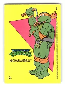 1989 Teenage Mutant ninja Turtles Sticker Trading Card Michaelangelo #2 - Picture 1 of 5