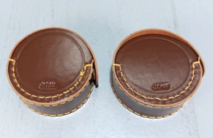 Brown Leather Vintage Camera Filter Case Japan Pentax x 2 - Picture 1 of 4