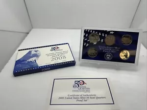 US 2008-S Mint clad Quarter Proof Set with 5 Coins Original Box COA SR7-7 - Picture 1 of 4