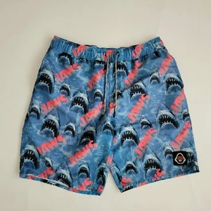 Mens NEFF Jaws Movie Hot Tub Swim Trunks Board Shorts Size Medium Ocean Blue - Picture 1 of 9