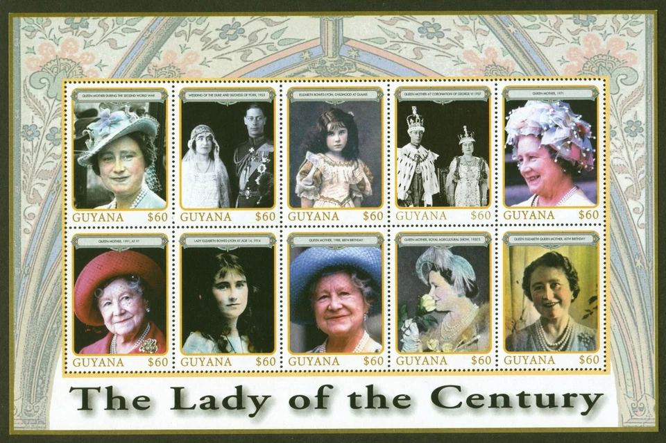 Guyana Sc# 3454, Photos of Queen Elizabeth II, 1999 VF/XF MNH Sh. of 10, SCV: $8 - Image 1 of 1