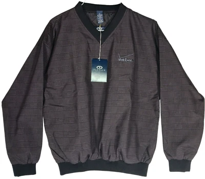 Camisa cortavientos VANTAGE cuello en V logotipo de Verizon golf negra Greyson cuadros a cuadros para hombre S Foto 1 de 4