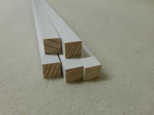 1Stk 90cm Quadratleiste 10x10mm weiß lackiert Vierkant Quadrat Holzleisten - Bild 1 von 1