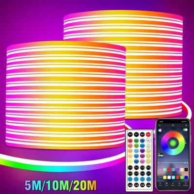 5-20m Neon LED Strip Streifen RGB Flex Schlauch diffus Lichtband Dimmbar APP DE - Bild 1 von 4