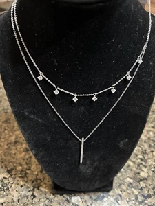 AUA NADRI PRECIOUS METAL PLATING Double Drop Women’s Necklace - Picture 1 of 3
