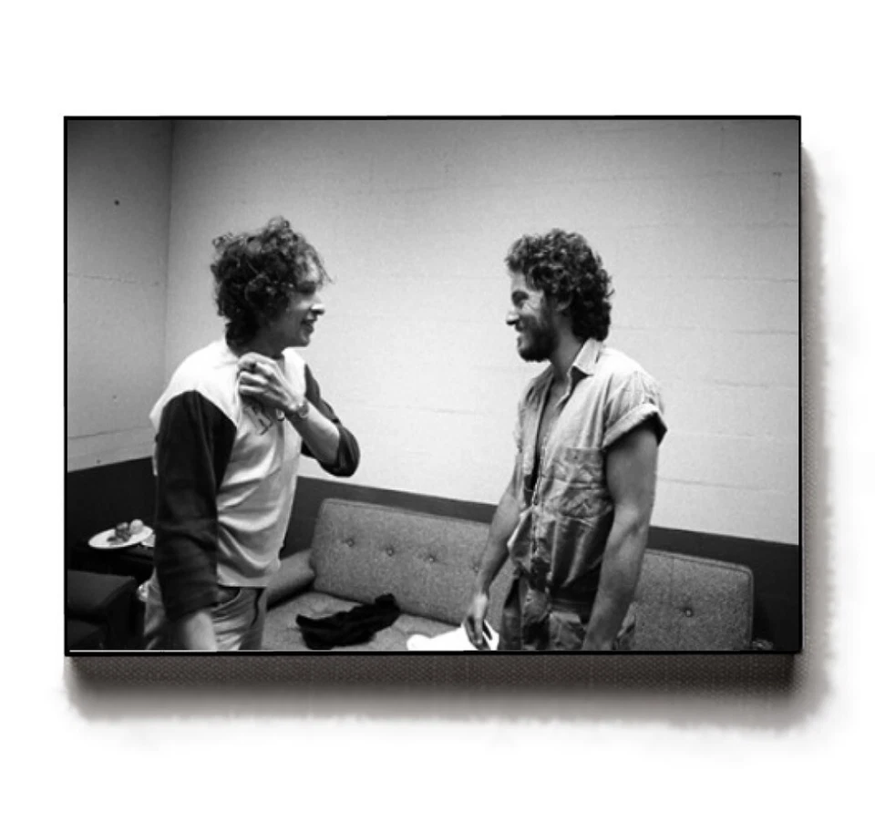 Rare Framed Bob Dylan Bruce Springsteen Vintage Photo. Jumbo Giclée Print - Image 1 of 1