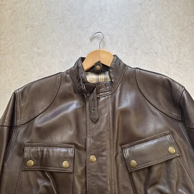 Schöne Belstaff Panther Leder Jacke Dunkel Braun Gr. XL KP 1,500 EUR - Bild 1 von 4