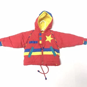 Vintage 90er Weestuff Schnee Ski Mantel Kleinkind Kinder 24 Monate rot blau gelb Kapuze - Bild 1 von 12