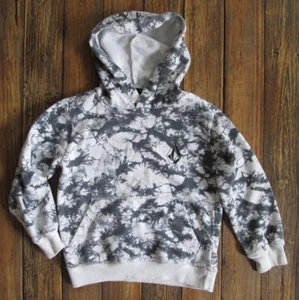 Volcom True To This Small Medium 6-8 Logo Hoodie White Gray Boys Cotton Blend - Picture 1 of 7