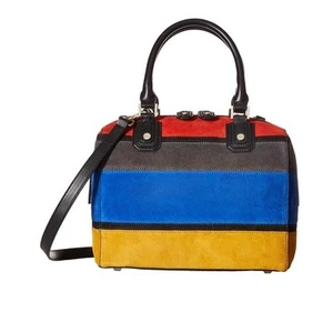 NWT Alice + Olivia Suede Horizontal Stripe Olivia Bag - Picture 1 of 12