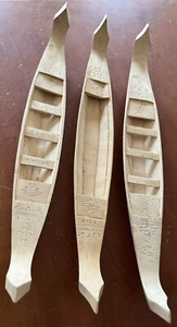 Vintage Hand Carved Decorated Indigenous Wood Sampan Boat Collection - SE Asia - Picture 1 of 13