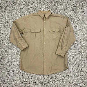 Pendleton Shirt Men's Large Beige Field Cotton Nylon Blend Snap Button Up - Picture 1 of 6