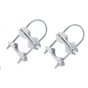 Double Antenna Heavy Duty Mounting Bracket Kit 2 Sets of Mast Clamps 304 Steel - Picture 1 of 3