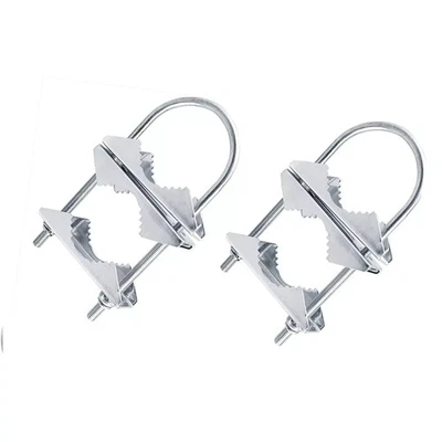 Double Antenna Heavy Duty Mounting Bracket Kit 2 Sets of Mast Clamps 304 Steel - Image 1 of 3