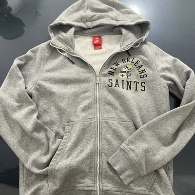 Sudadera con capucha gris con cremallera completa Nike New Orleans Saints de fútbol americano NFL talla mediana para hombre Foto 1 de 4