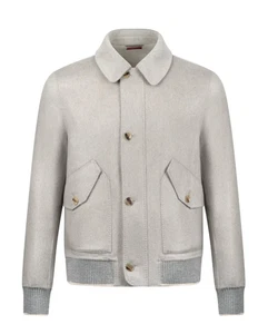 LUCIANO BARBERA wool cashmere jacket EU 56 US 46 Contemporary FIT light gray - Picture 1 of 6