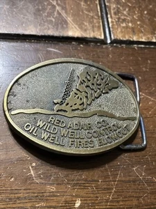 DE COLECCIÓN AÑOS 70 RED ADAIR CO. OILFIELD WILD POZO CONTROL HEBILLA DE CINTURÓN - Imagen 1 de 2
