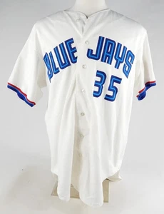 Camiseta deportiva blanca Dunedin Blue Jays #35 1998 usada All Star parche de fin de semana 50 425 - Imagen 1 de 12
