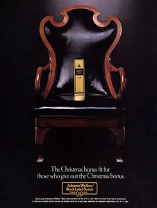 1983 Johnnie Walker Black Label: Christmas Bonus Vintage Print Ad - Picture 1 of 1
