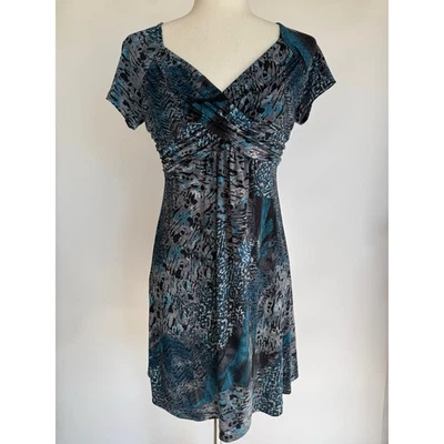 Vintage Y2K Twist Front Mini Dress S P Fairy Grunge 2000s Rave Stretch - Image 1 of 4