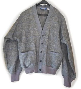 Vtg Pendleton Mens Medium Woolen Mills Cardigan Gray Sweater 100% Virgin Wool - Picture 1 of 12