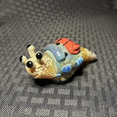 Multicolored 3.5” Long SNAIL Glass Smoking Tobacco Pipe Hand Blown - Image 1 of 4