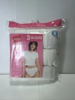 NOS Vintage 2006 Hanes Hi Cut Cotton Underwear Women’s Size 8 3 Pack - Image 1 of 4
