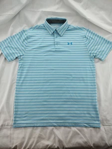 Under Armour Playoff Poloshirt Herren mittelblau gestreift Golf Performance - Bild 1 von 10