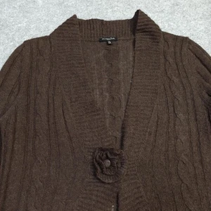 Massimo Dutti Alpaka Wolle Strickjacke Gr. L schmal Zopfmuster Druckknopf Kurz Pullover - Bild 1 von 14