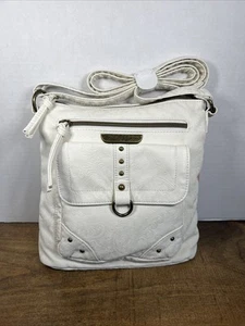 Bolso Bandolera Stone Mountain Hampton Cuero Blanco Cartera Bolsillo LEER - Imagen 1 de 12