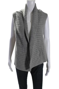 Theory Women's Open Front Sleeveless Cashmere Cardigan Sweater Gray Size S - Picture 1 of 5