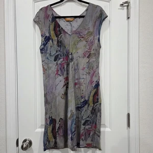 Jams World Damen XL Farbe Tanz Hawaii Viskose Farbe Kunst Etuikleid ärmellos - Bild 1 von 8