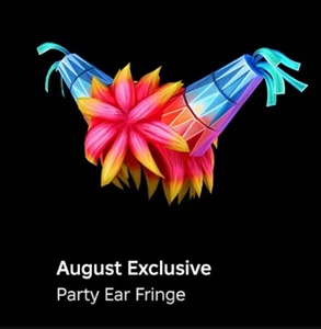 ROBLOX August 2025 Item Toy "Party Ear Fringe"Code Only Robux Included - Picture 1 of 2