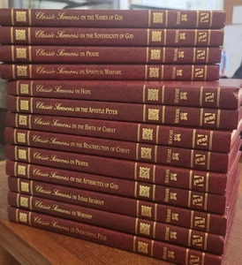 Classic Sermons Book Lot 13 Hardcover Burgundy Gold Embossed - Picture 1 of 15