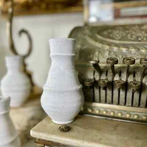 Antike Terrakotta Vase Gefäß Flasche Krug rustikal italienisch weiß getüncht Vintage  - Bild 1 von 4